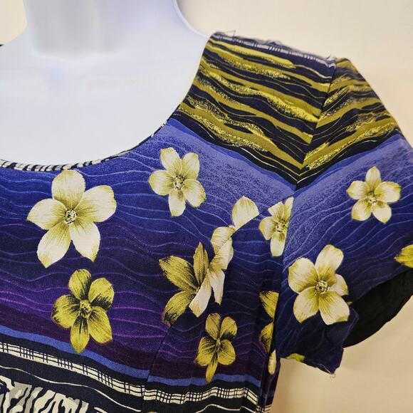 Jessica Howard Hawaiian Floral Wrap Dress Size 6P Maxi Vacation Travel Tropical - Picture 3 of 8